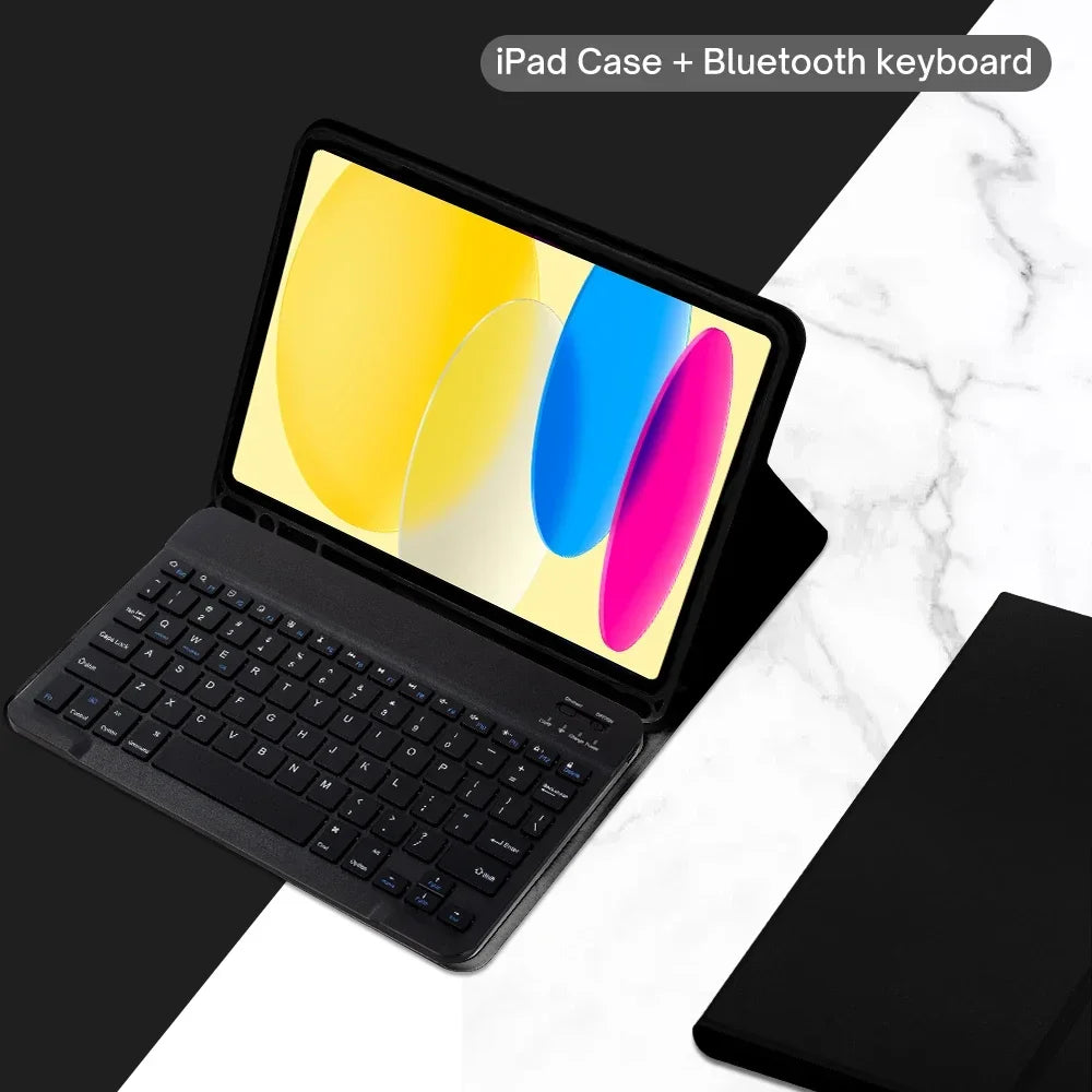For iPad 10th Generation 2022 10.9 Inch Case with Detachable Wireless Bluetooth Keyboard and Tablet Cover