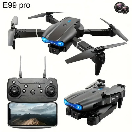 E99 Pro Drone with Flash Professional HD Dual Camera and WIFI Obstacle Avoidance for Aerial Photography Quadcopter
