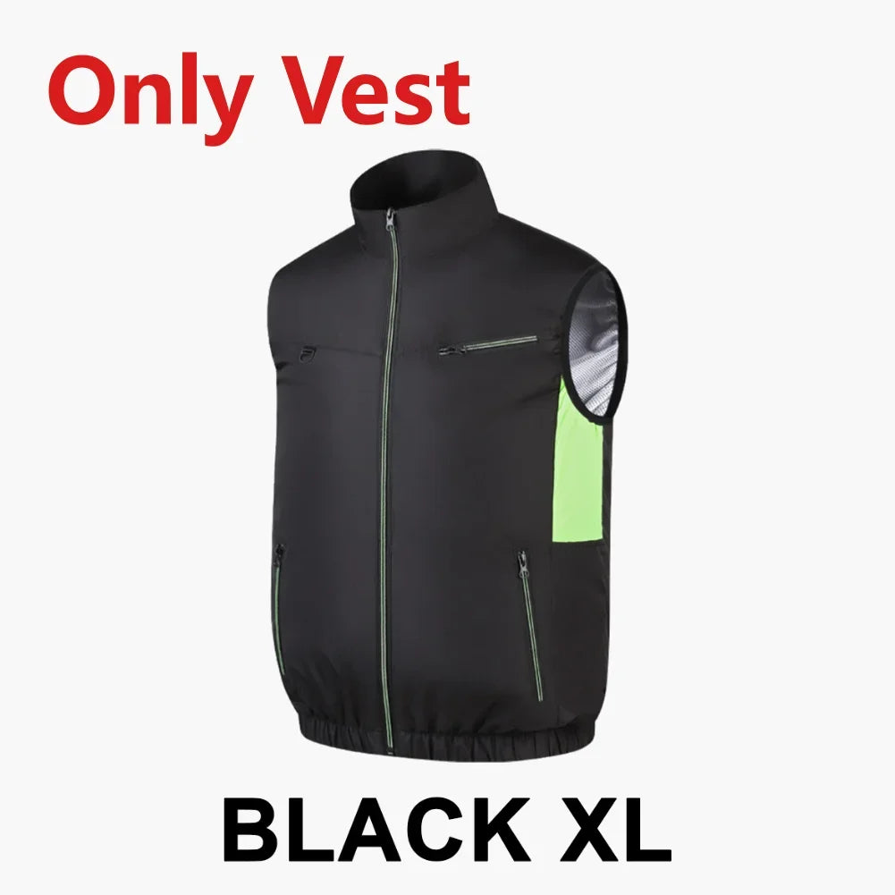 Cooling Vest Ice Fan Vest 3 Gears USB Heat Resistant Air Conditioner Clothes Breathable Wearable Fan Vest for Camping