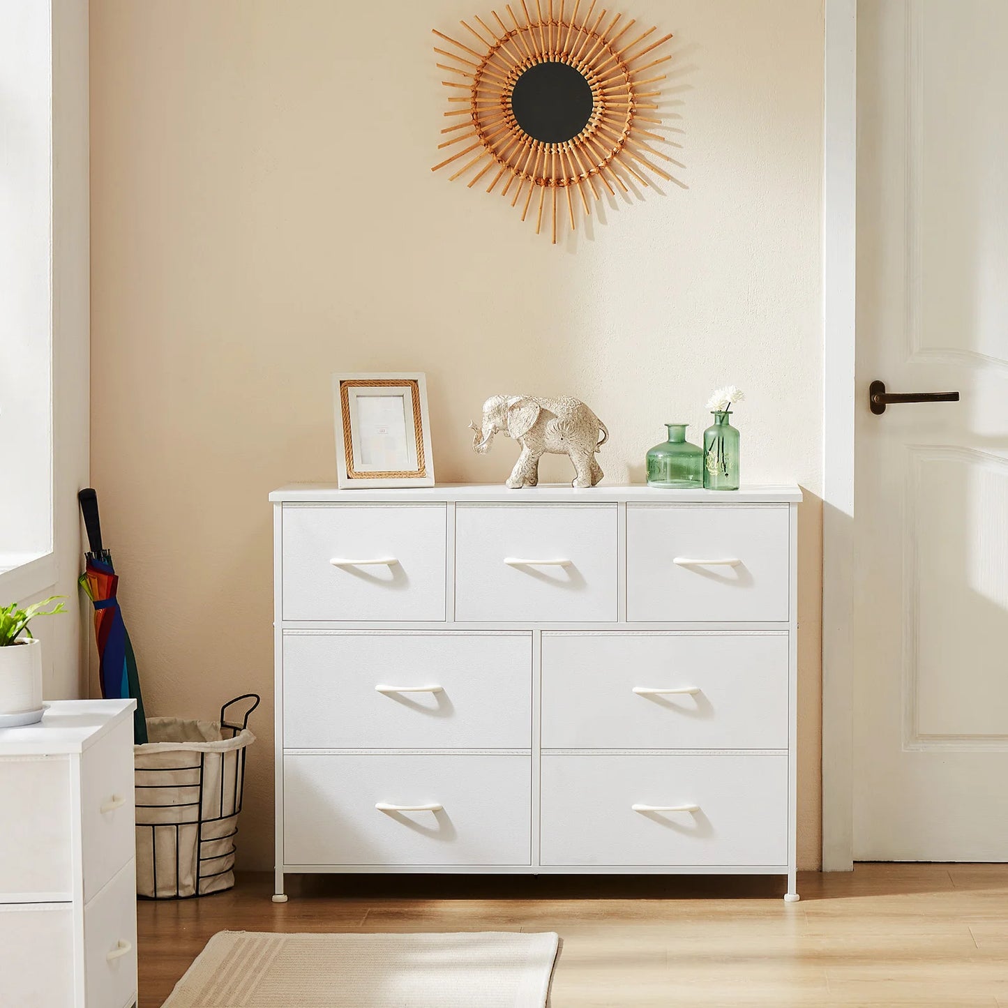 JHK Dresser Storage Cabinet With Fabric Drawers Bedroom