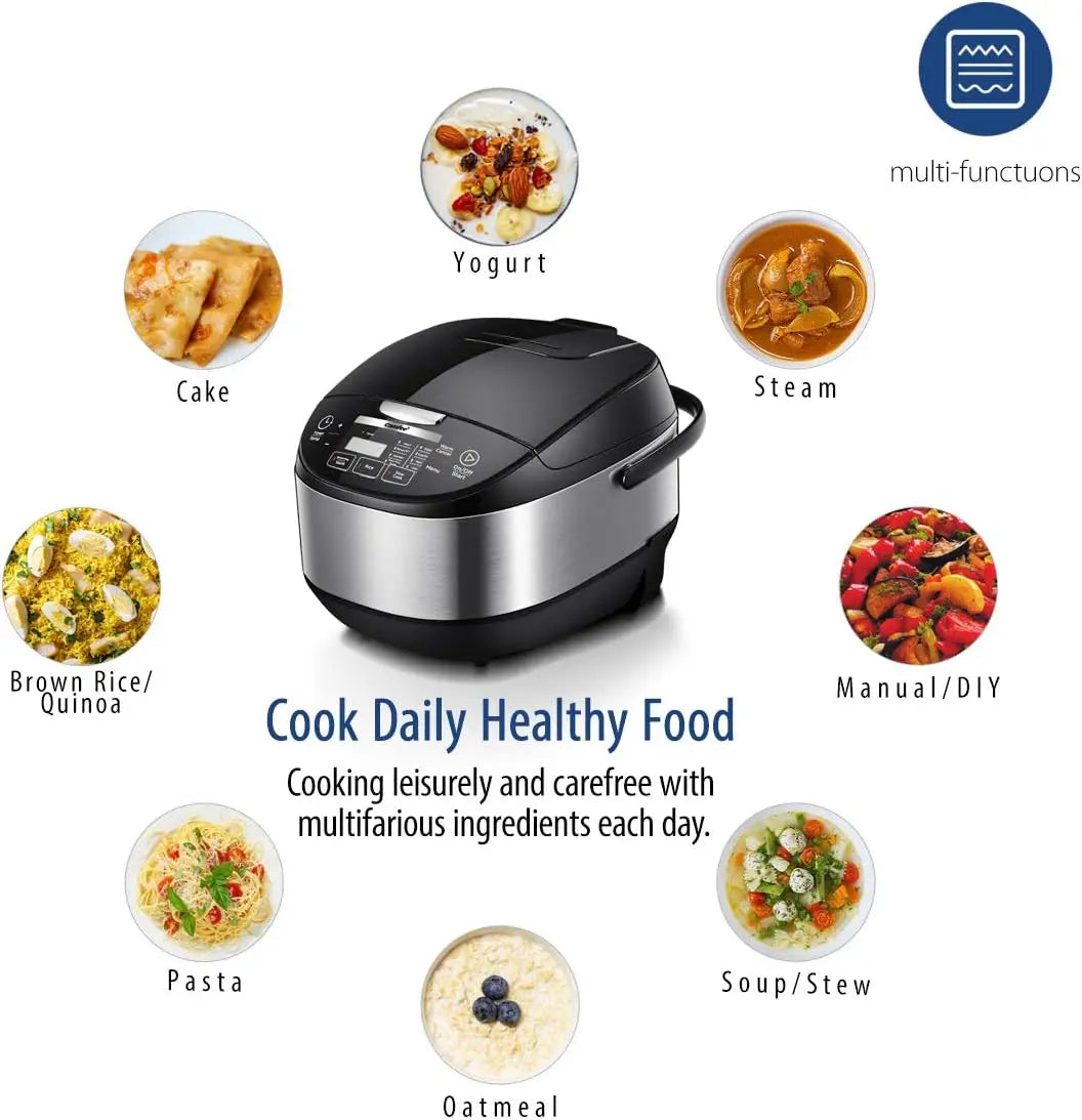 Rice Cooker, Japanese Large Rice Cooker with Fuzzy Logic Technology,10 Cup Uncooked/20 Cup Cooked, 24-Hr Delay Timer