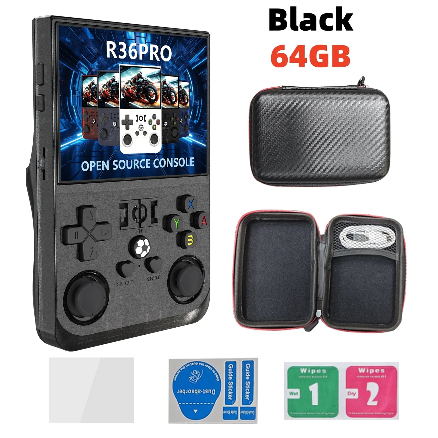 Open Source R36 Pro Retro Handheld Video Game Console with 22000 Games and 35 Inch IPS Screen