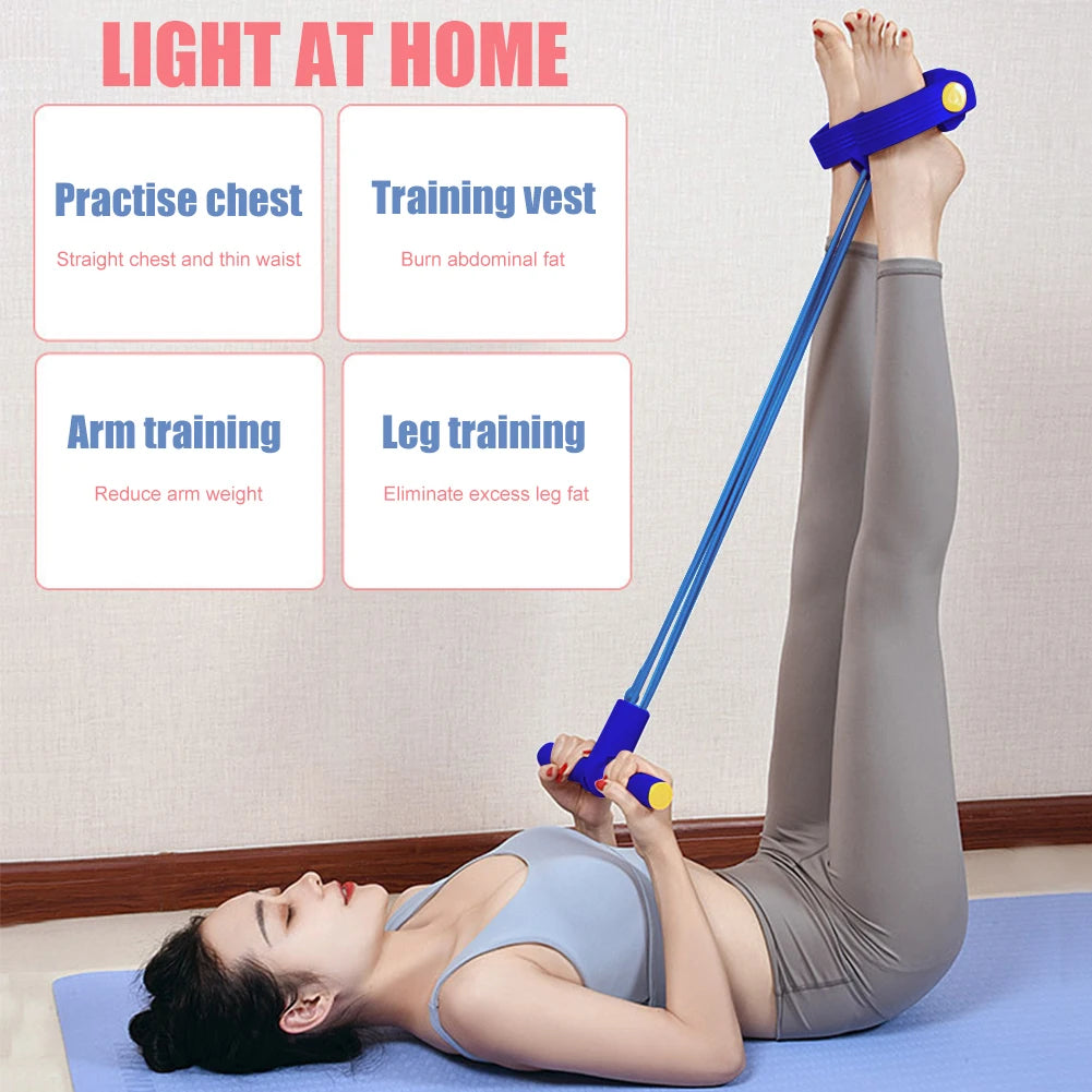 Pedal Pulling Resistance Band Sit Up Assistant Slimming Belly Female Fitness Yoga Equipment