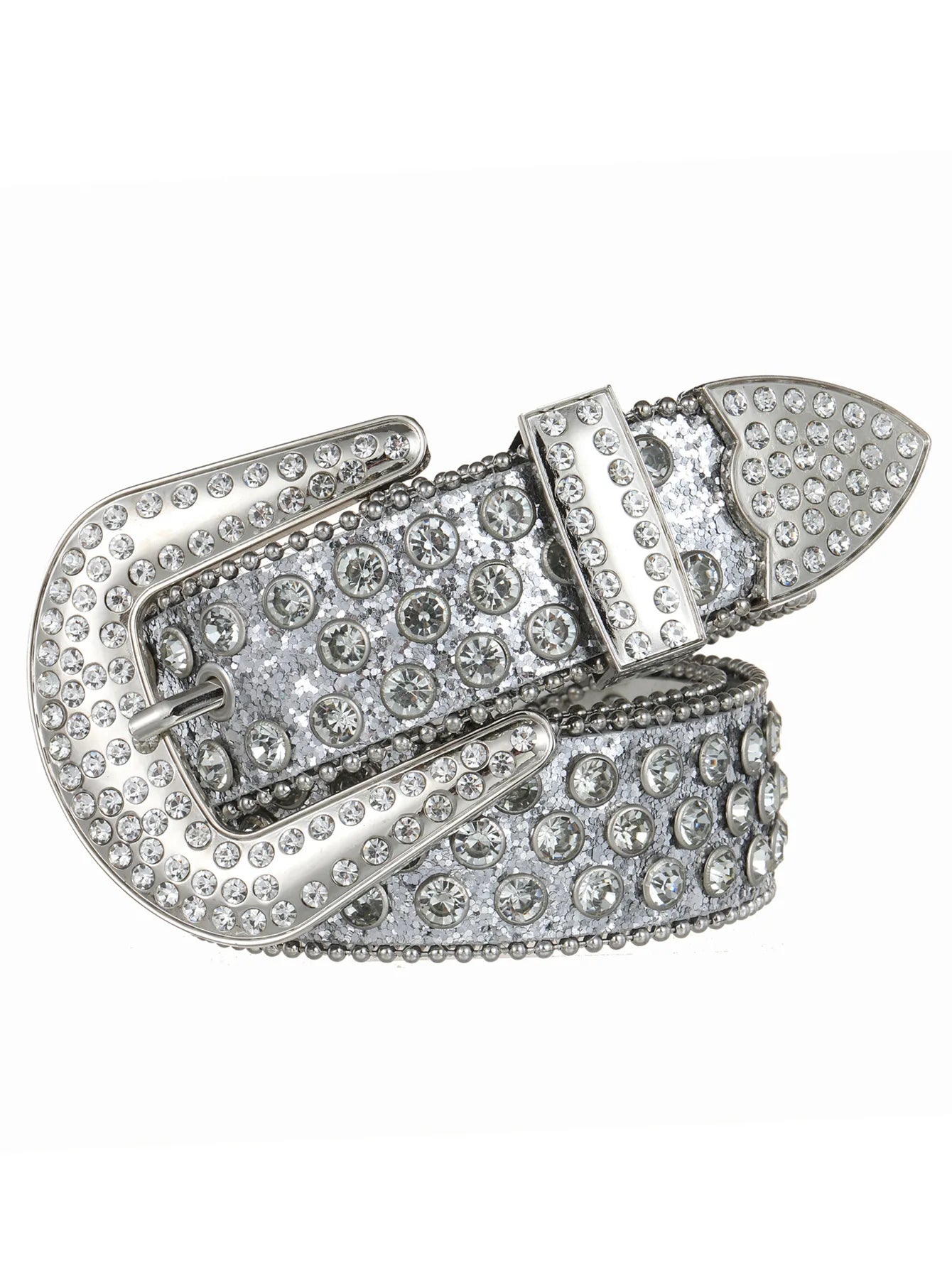 Needle Buckle Western Belt BB Simon Diamond Women's Fashion Bead Decorative Punk Jeans Belt