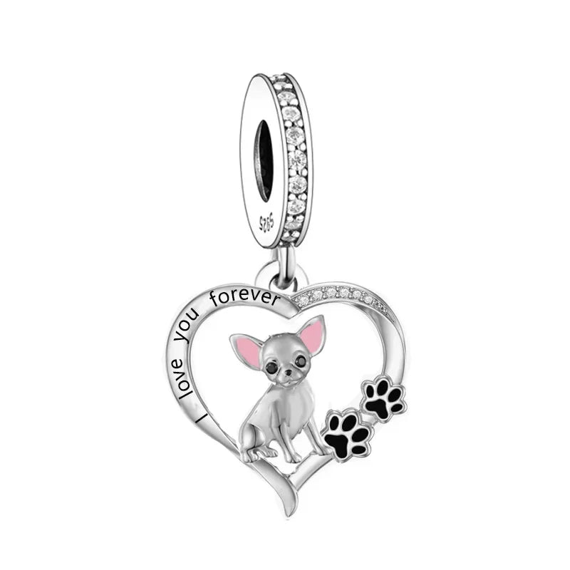 Huoonew Fit Original Pan Charm Bracelet 925 Silver I Love You Forever Yorkshire Dog Bead DIY Memorial Berloque