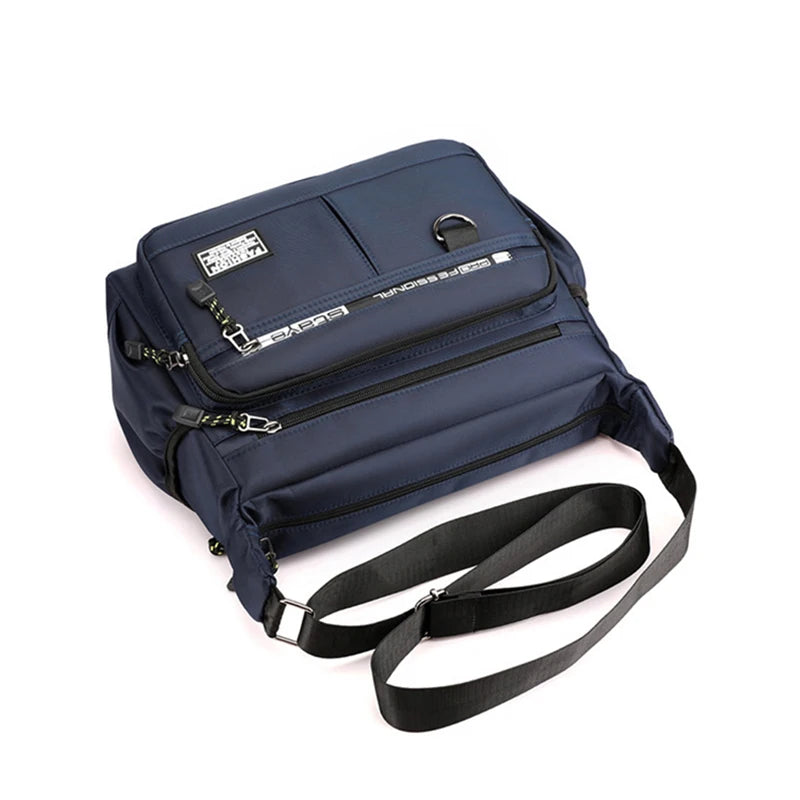 Design Oxford Shoulder Bag Large Capacity Men's Casual Multi Layer Pocket Fashion Crossbody Luxury Messenger Bag