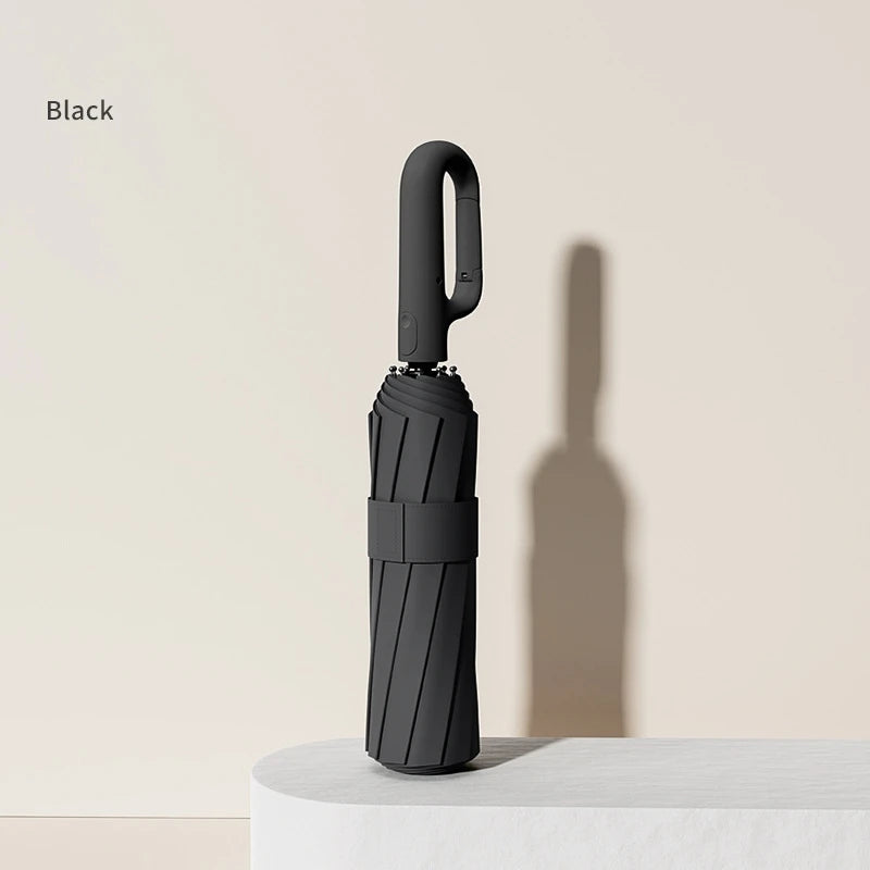 Extra Large Reinforced Wind Resistant Rain Resistant Dual Purpose UV Resistant Fully Automatic Ring Buckle Umbrella