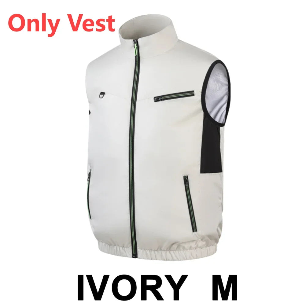 Cooling Vest Ice Fan Vest 3 Gears USB Heat Resistant Air Conditioner Clothes Breathable Wearable Fan Vest for Camping