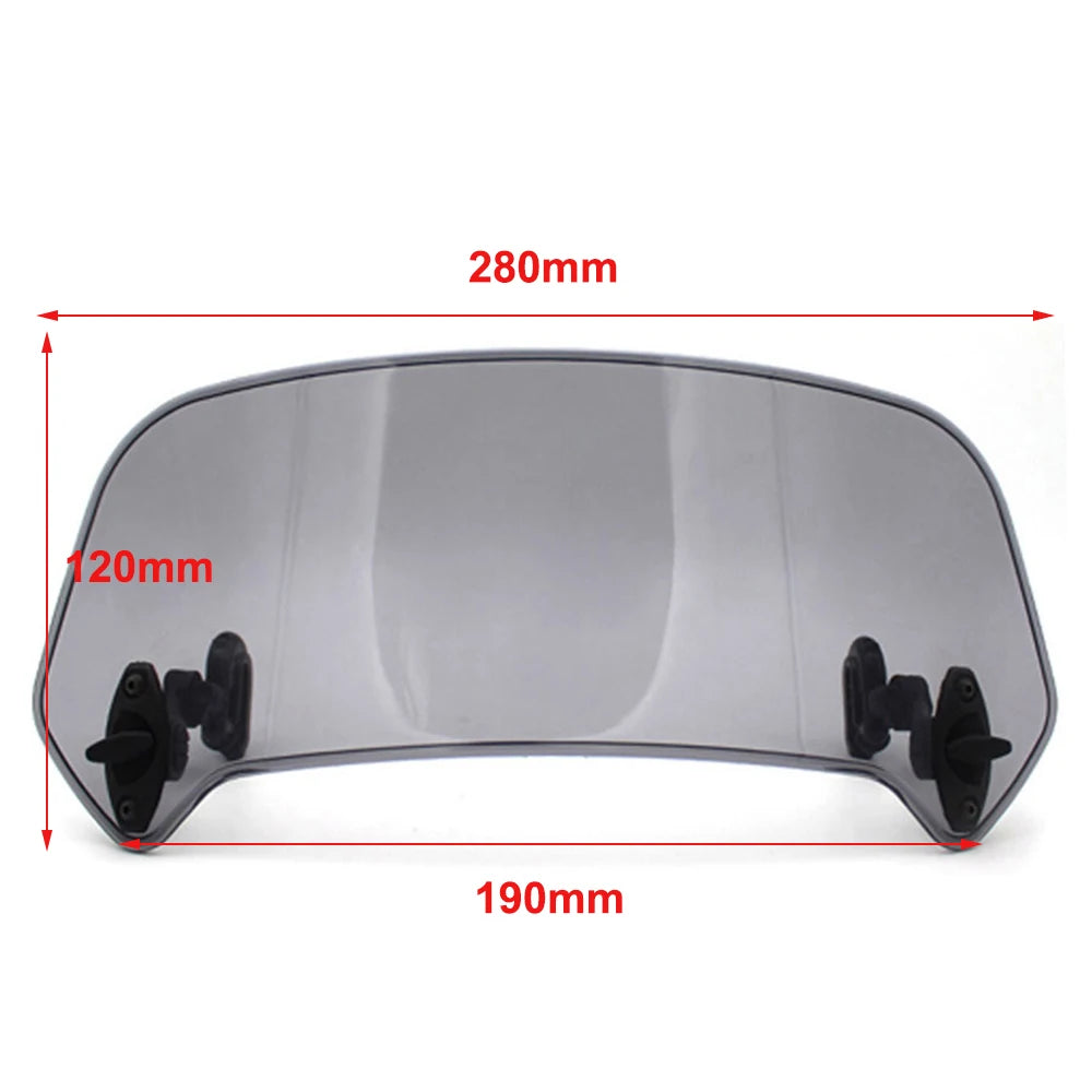 Motorcycle Universal Windshield Extension Adjustable Spoiler Clamp On Windscreen Deflector For BMW Kawasaki Yamaha Honda Suzuki