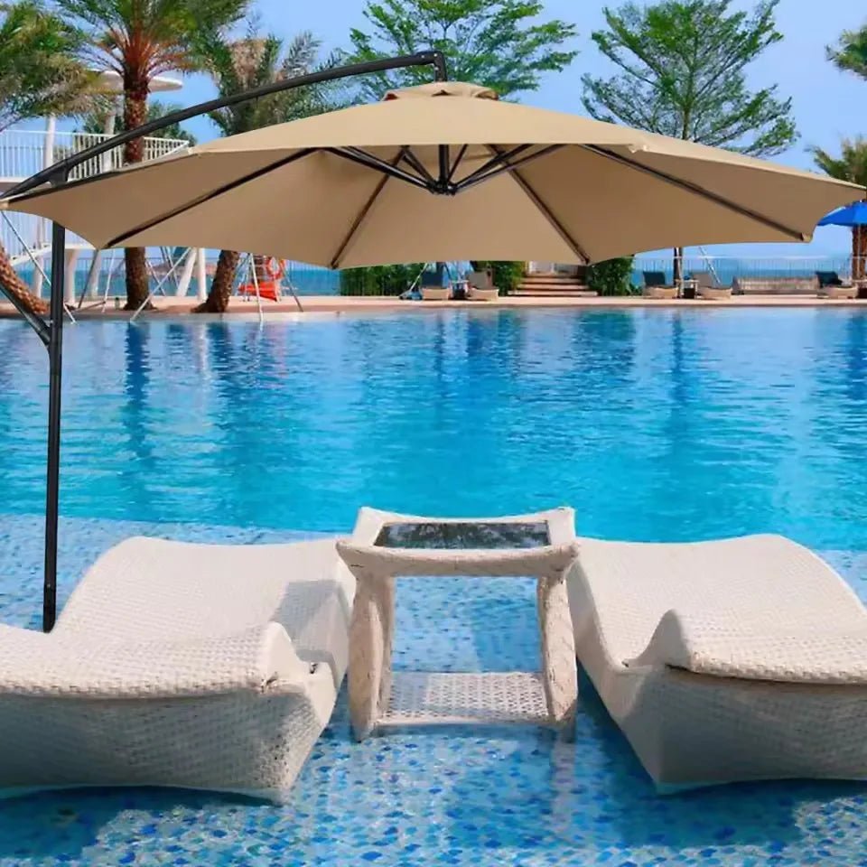 Waterproof Sunshade Sail Patio Shade Umbrella Outdoor Double Layer Swimming Pool Rainproof Canopy Replacement For Outdoor Garden