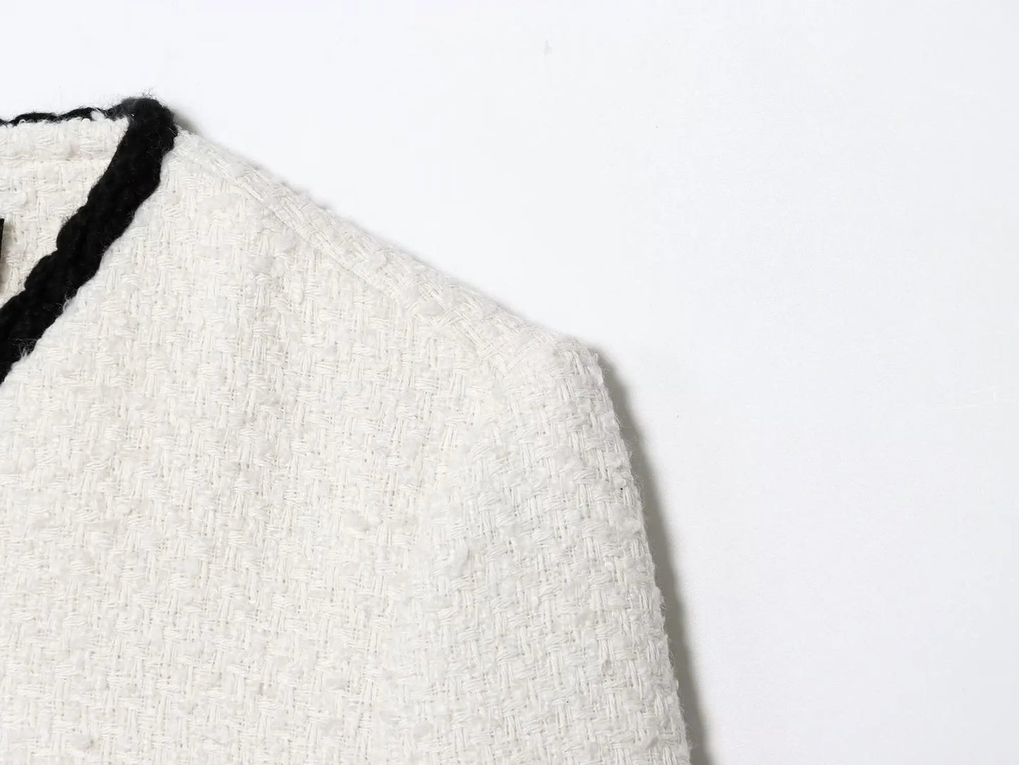 TRAF Velvet Coat With Metal Button Loop And Border Detail