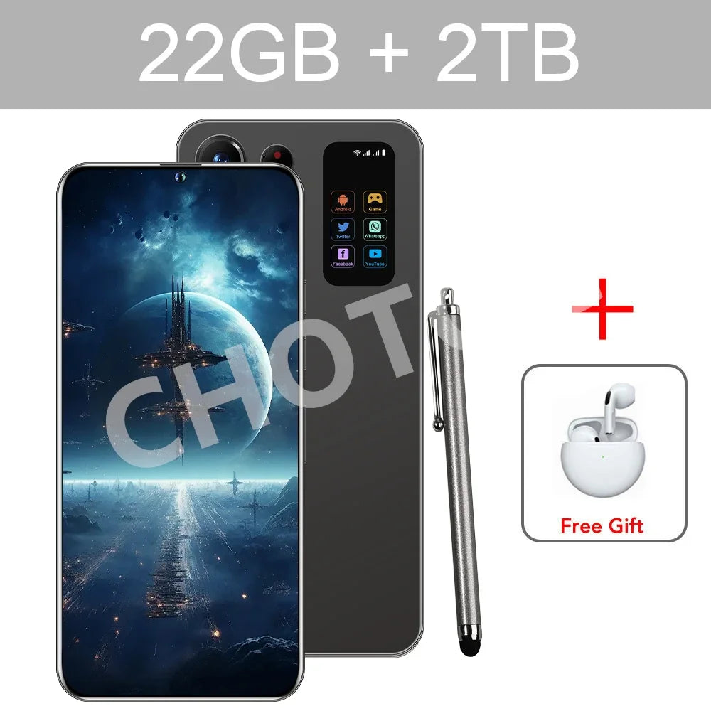 New Cellphones S Plus 25 Ultra Global Version 5G Original 7.3 Inch Smartphone Dual SIM 108MP Cell Phone 7800mAh Android Mobile Phones