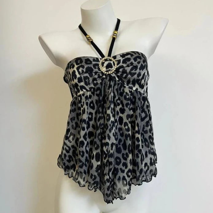 Women Summer Crop Tops 2025 Halter Backless Loose Vest