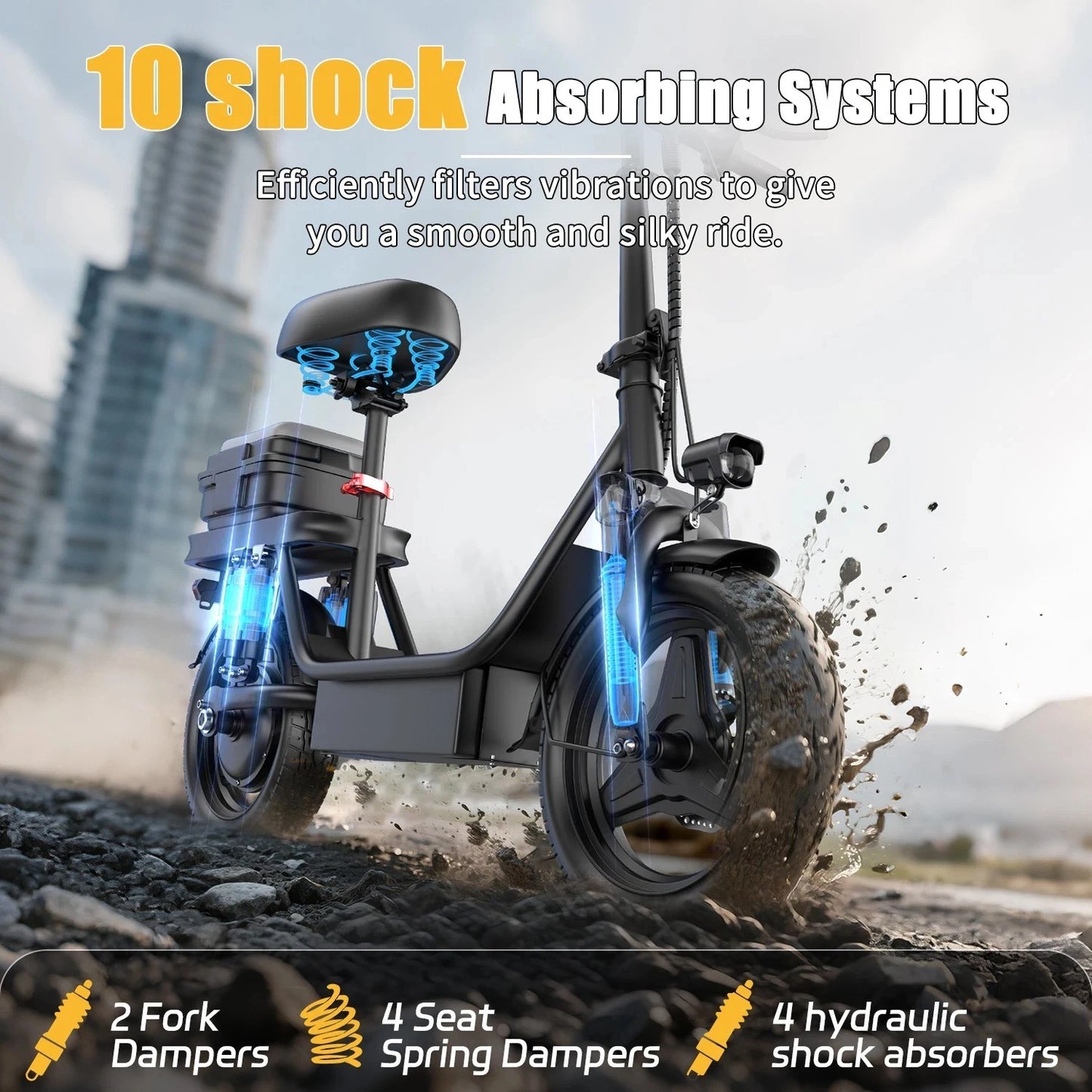 UPlee GQ8 Electric Bike For Adults, Folding Electric Bike, 250W Peak Motor, Scooter EBike With 14" Tire 48V 15AH Battery