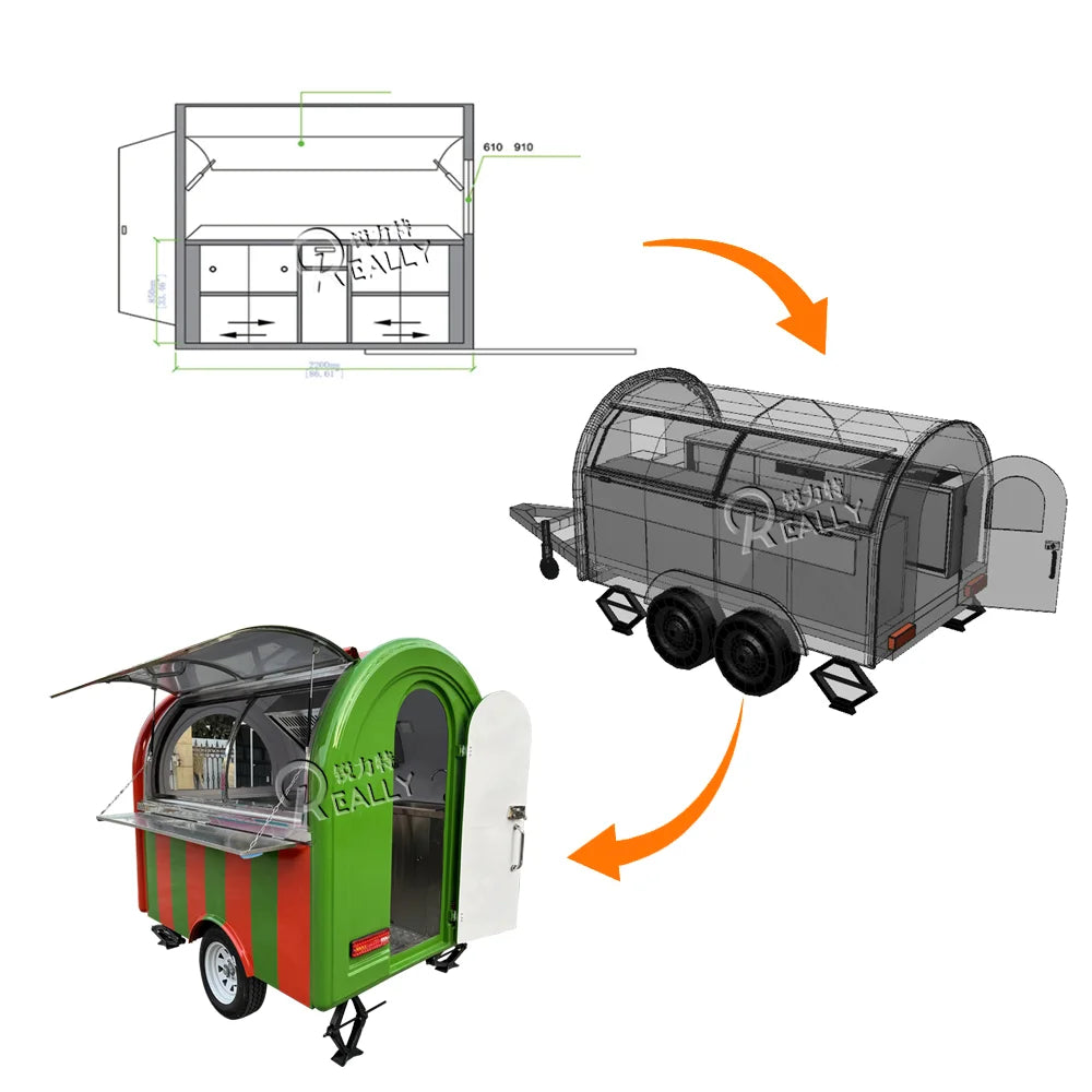Cart Mobile Kitchen Concession Trailer Coffee Cart Setup