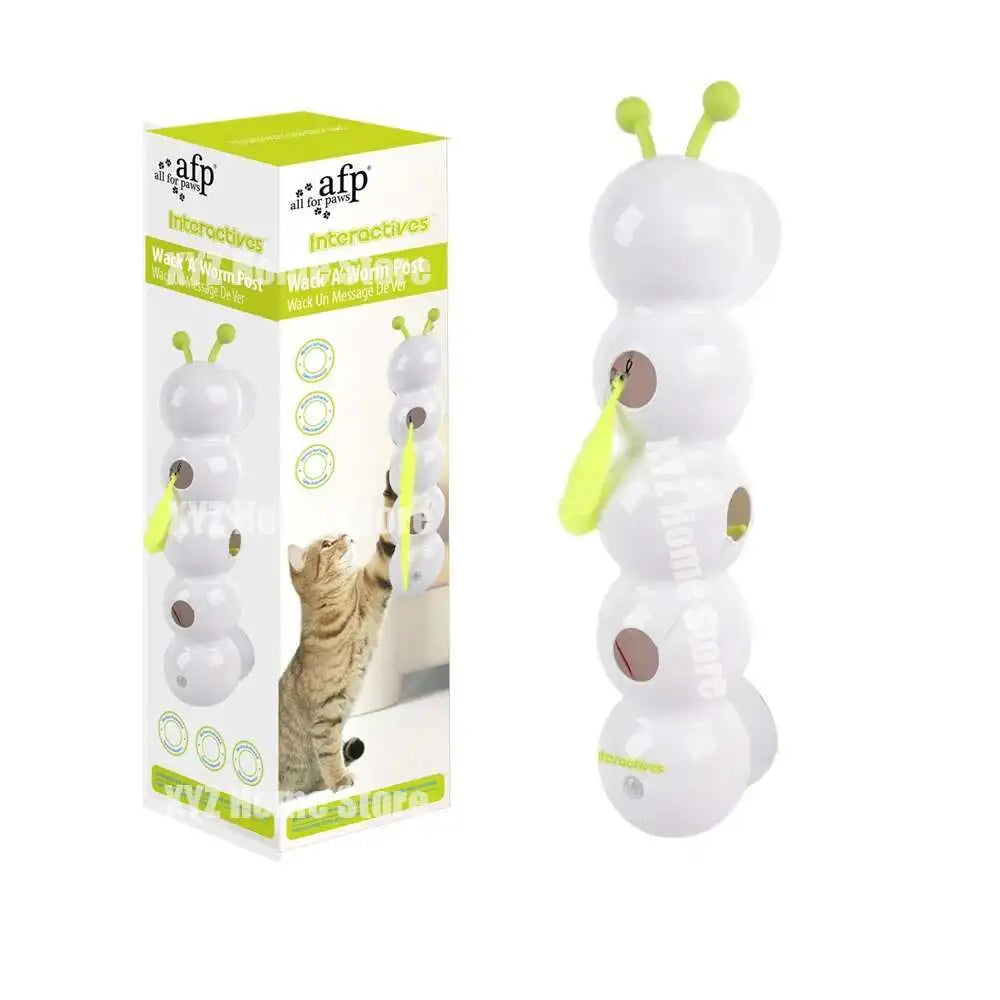 Interactive Cat Toy Intelligent Motion Activated Wack A Worm Post Toy Automatic Tail Teaser