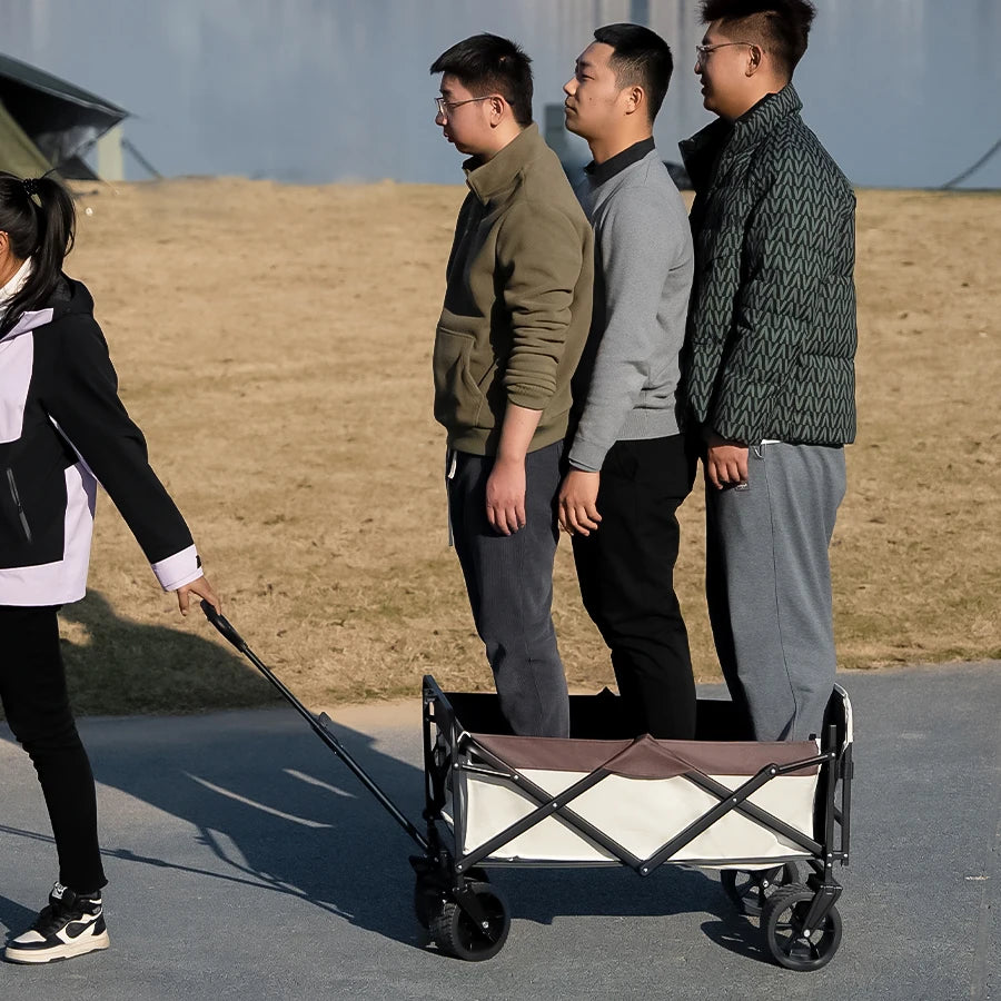 Collapsible Folding Utility Beach Cart Wagon Heavy Duty Large Capacity Portable Garden Camping Trolley