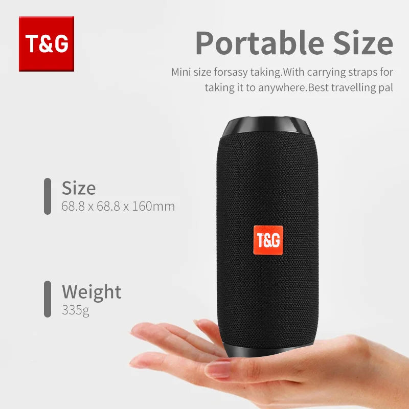 Bluetooth Speaker TG117 Portable TWS Sound Box Waterproof Outdoor Stereo Surround Speaker with TF and FM Radio Support