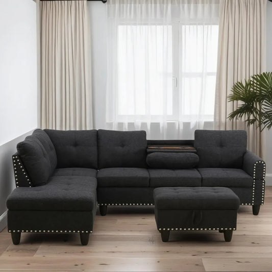 HUANHUICN L Shaped Modular Sectional Sofa With Storage