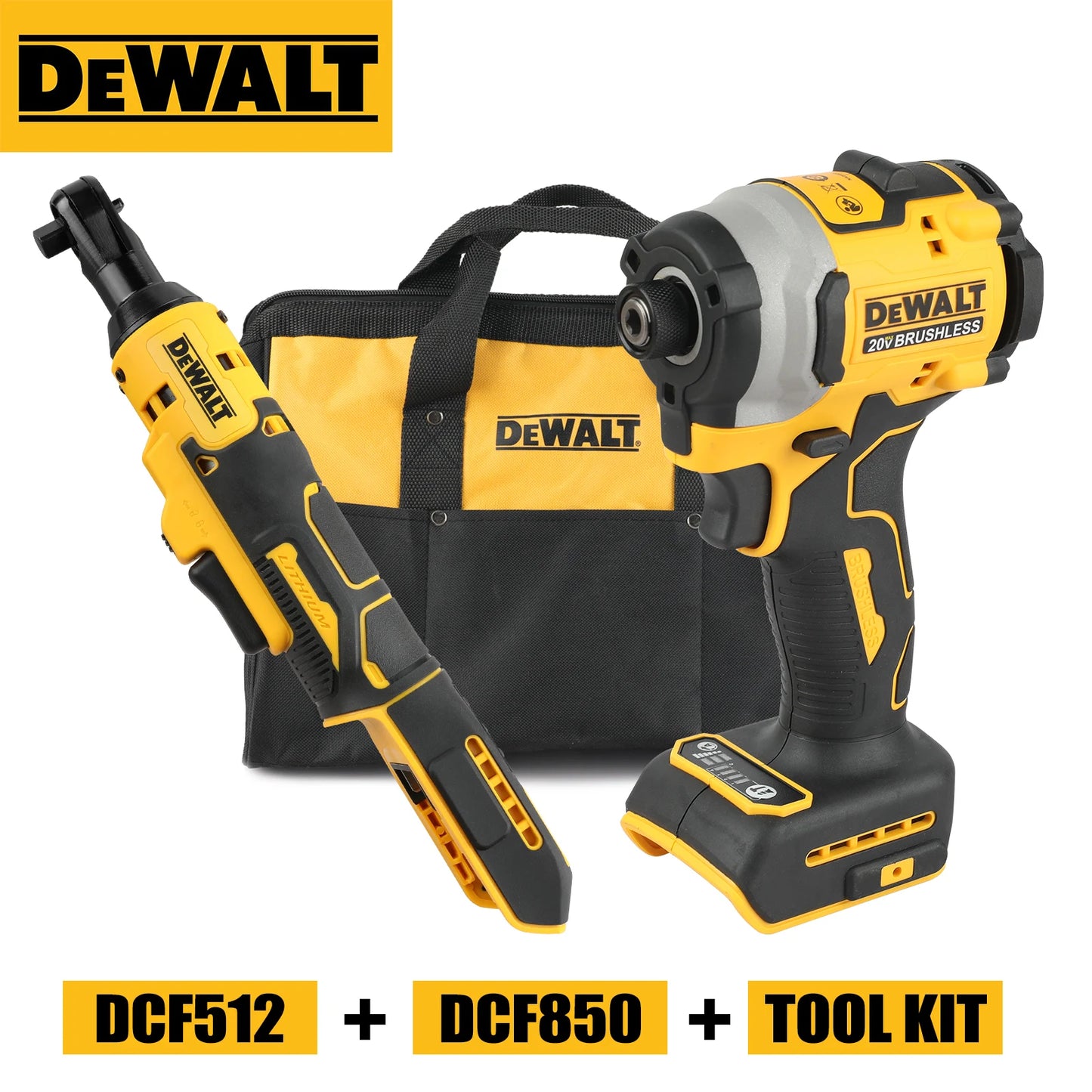 Dewalt DCF850 DCF512 DW Bag Cordless Electric Screwdriver Brushless Motor Rechargeable Drill Driver Electric Impact Wrench Large Torque