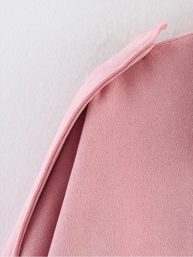 TFMLN Suede Bomber Jacket Womens Spring Zip Front Coat