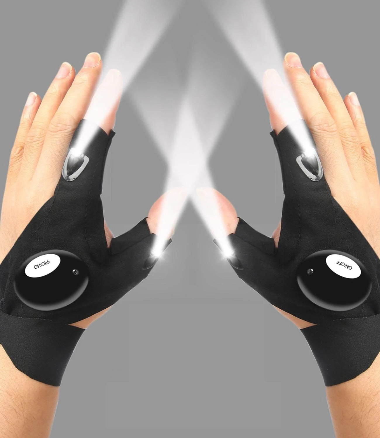 LED Half Finger Gloves for Men and Women Waterproof Night Fishing Bait Cycling Running Flashlight Durable Fingerless Gloves