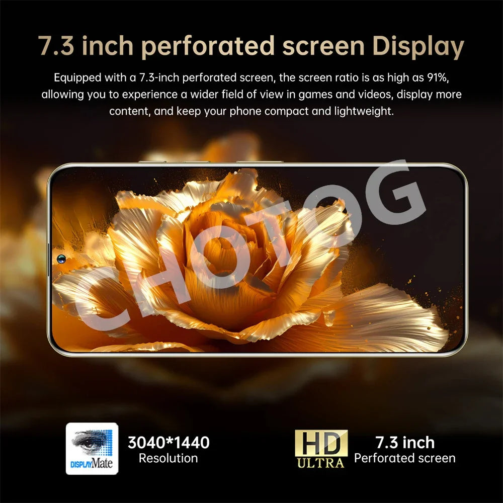 New Cellphones S Plus 25 Ultra Global Version 5G Original 7.3 Inch Smartphone Dual SIM 108MP Cell Phone 7800mAh Android Mobile Phones