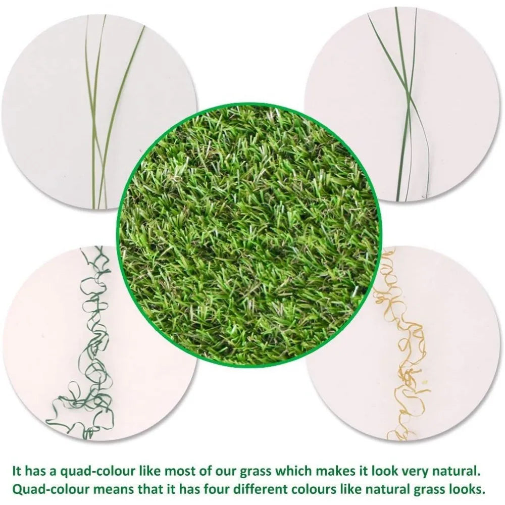 Premium Synthetic Artificial Grass Turf 1.38inch Pile Height, High Density Fake Faux Grass Turf, Natural and Realistic