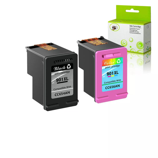 901XL Ink Cartridges High Yield Black Tri Color Replacement for HP Officejet Printers