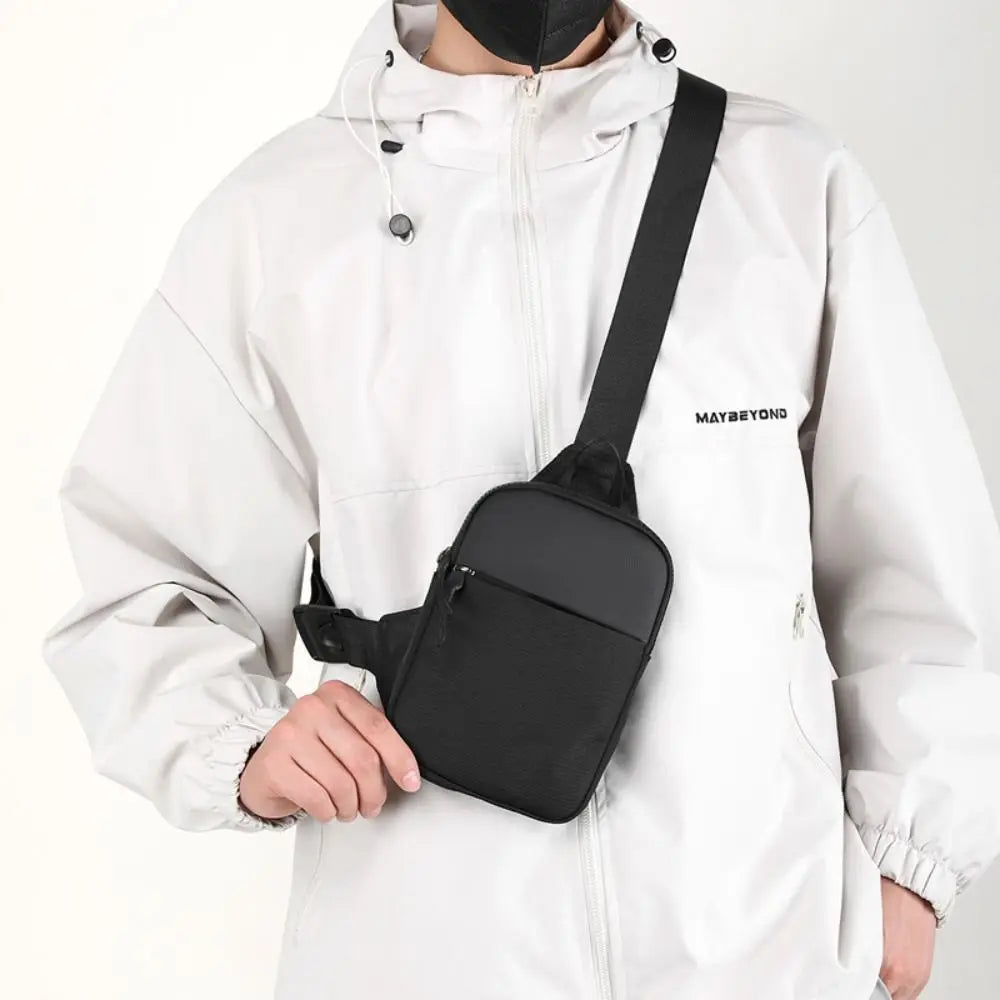 Men's Chest Bag Fashion Small Canvas Shoulder Crossbody Bag Mini Cloth Sling Sport Handbag