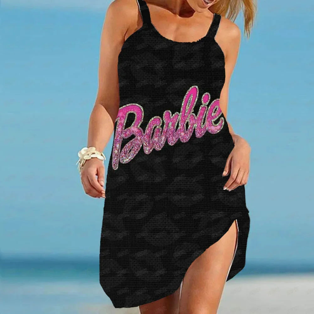 Casual Barbie Beach Dress for Women Summer Knit Mini Loose Fit