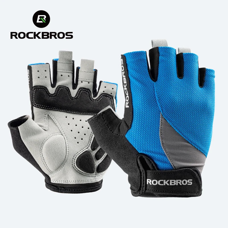 Rockbros Half Finger Bike Gloves Breathable Gel Padded Cycling Gloves for Men and Women