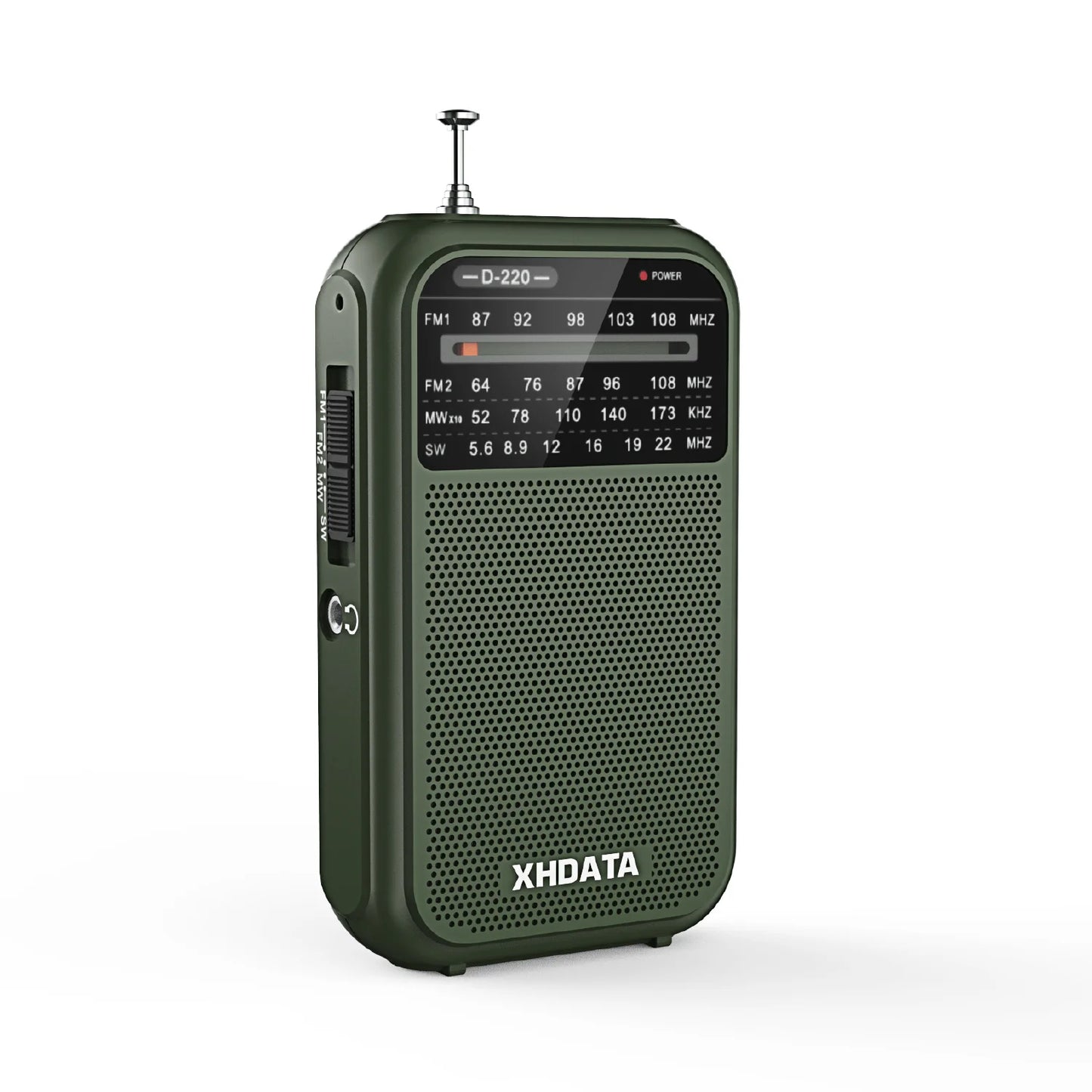XHDATA D220 Vintage Retro Portable Pocket Radio FM 1-2 MW 9K 10K SW 4 Bands High Sensitivity DSP Digital Radio