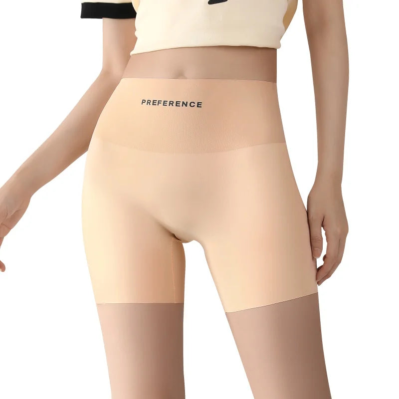 3PCS Set Plus Size Seamless Protective Shorts for Women Ice Silk Summer Underwear