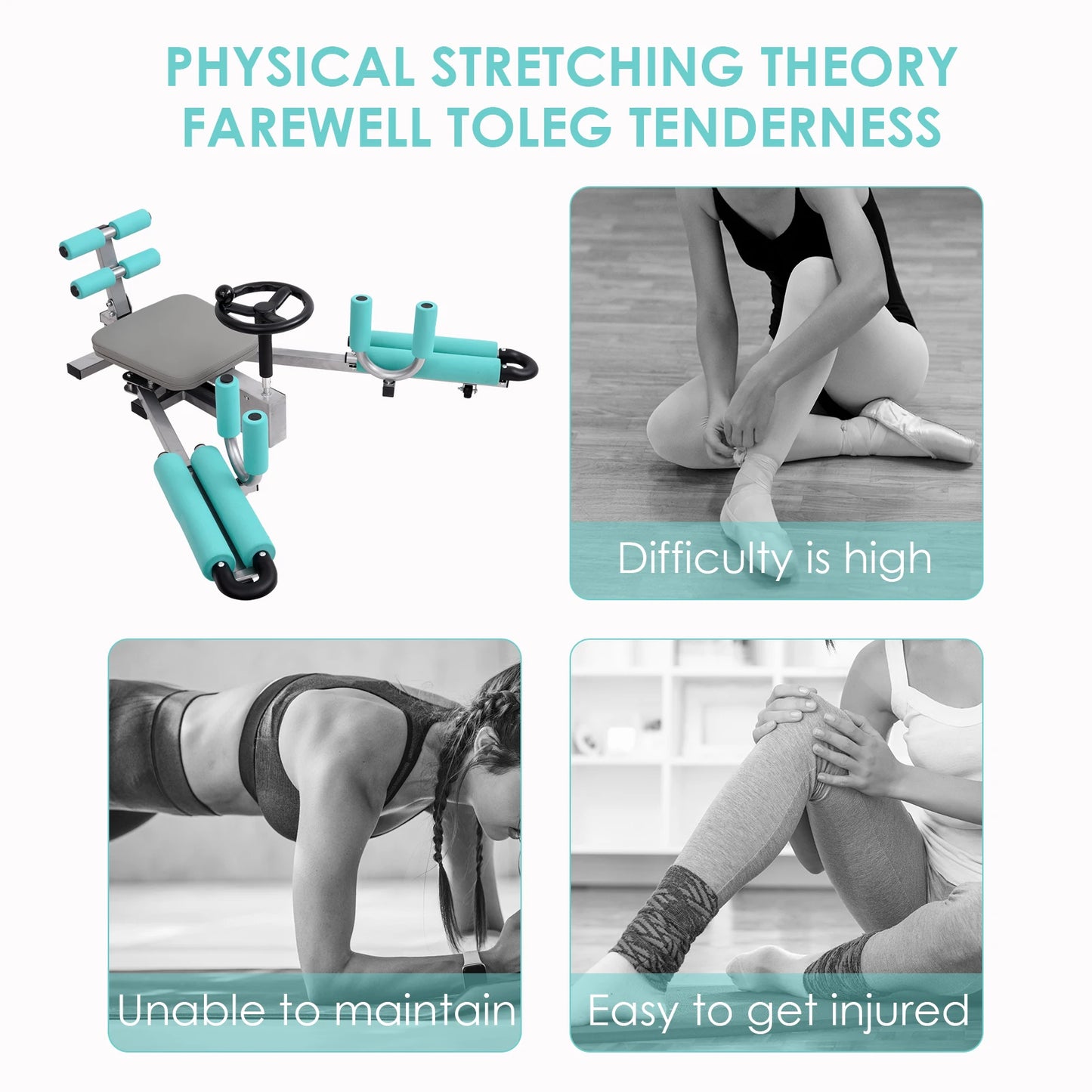 Heavy Duty Leg Stretcher Machine for Yoga Splits and Stretching Training Device for Hips and Abdomen