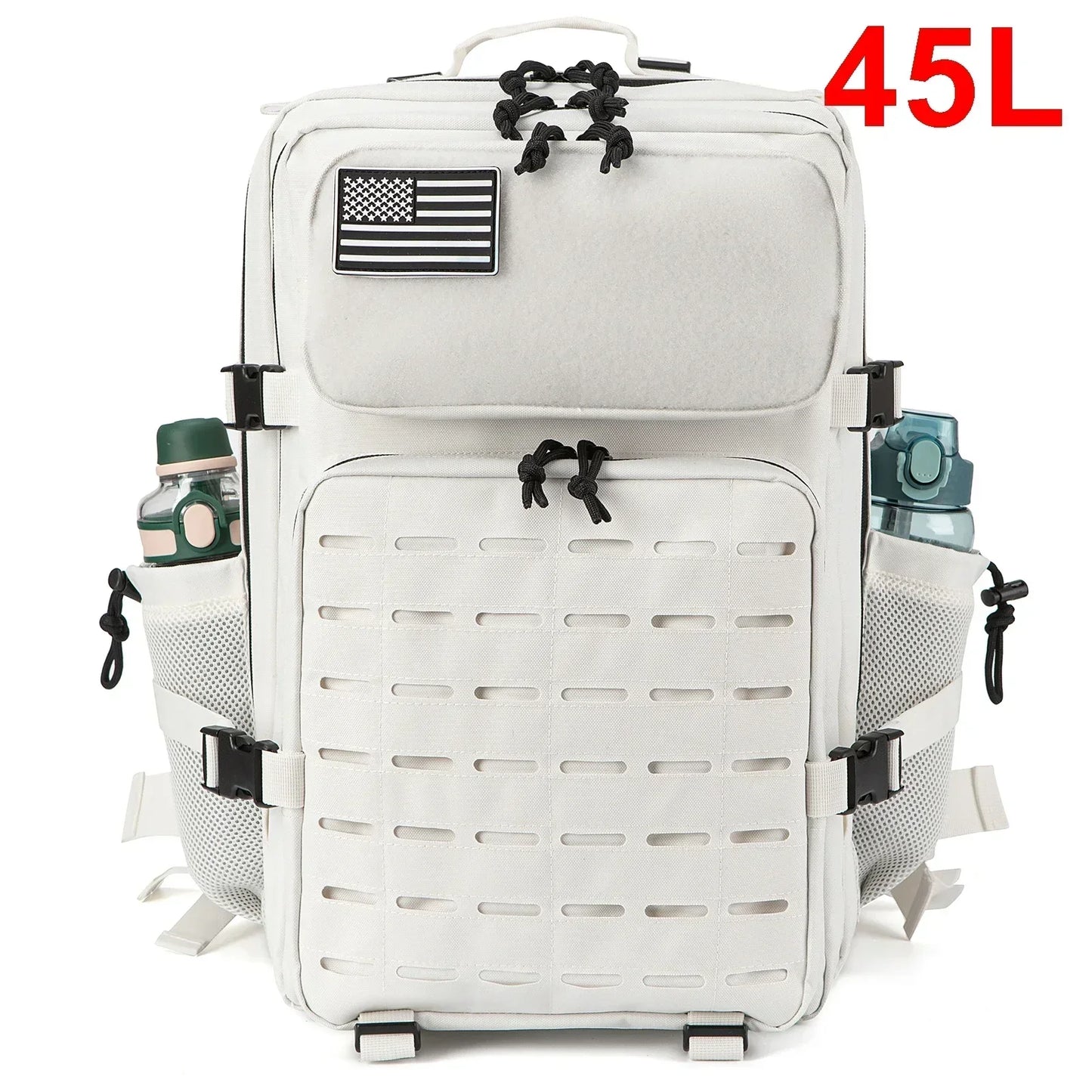 25L/45L Tactical Backpack for Women/men Outdoor Hiking Laser Cut Molle Daypack School Bag Gym Rucksack with Dual Cup Holder