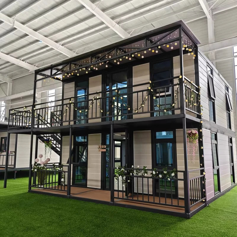 Mobile Villa Expandable Container 40ft Extendable 2 Story Container Home 3 Bedroom Tow Floor Container House Luxury