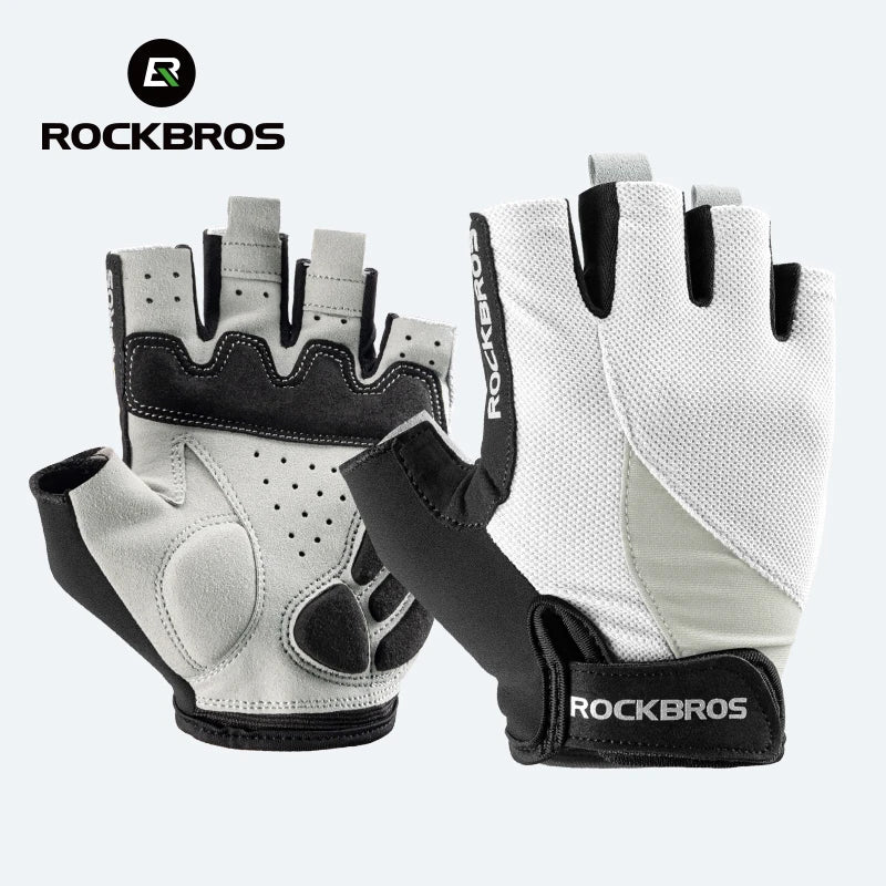Rockbros Half Finger Bike Gloves Breathable Gel Padded Cycling Gloves for Men and Women