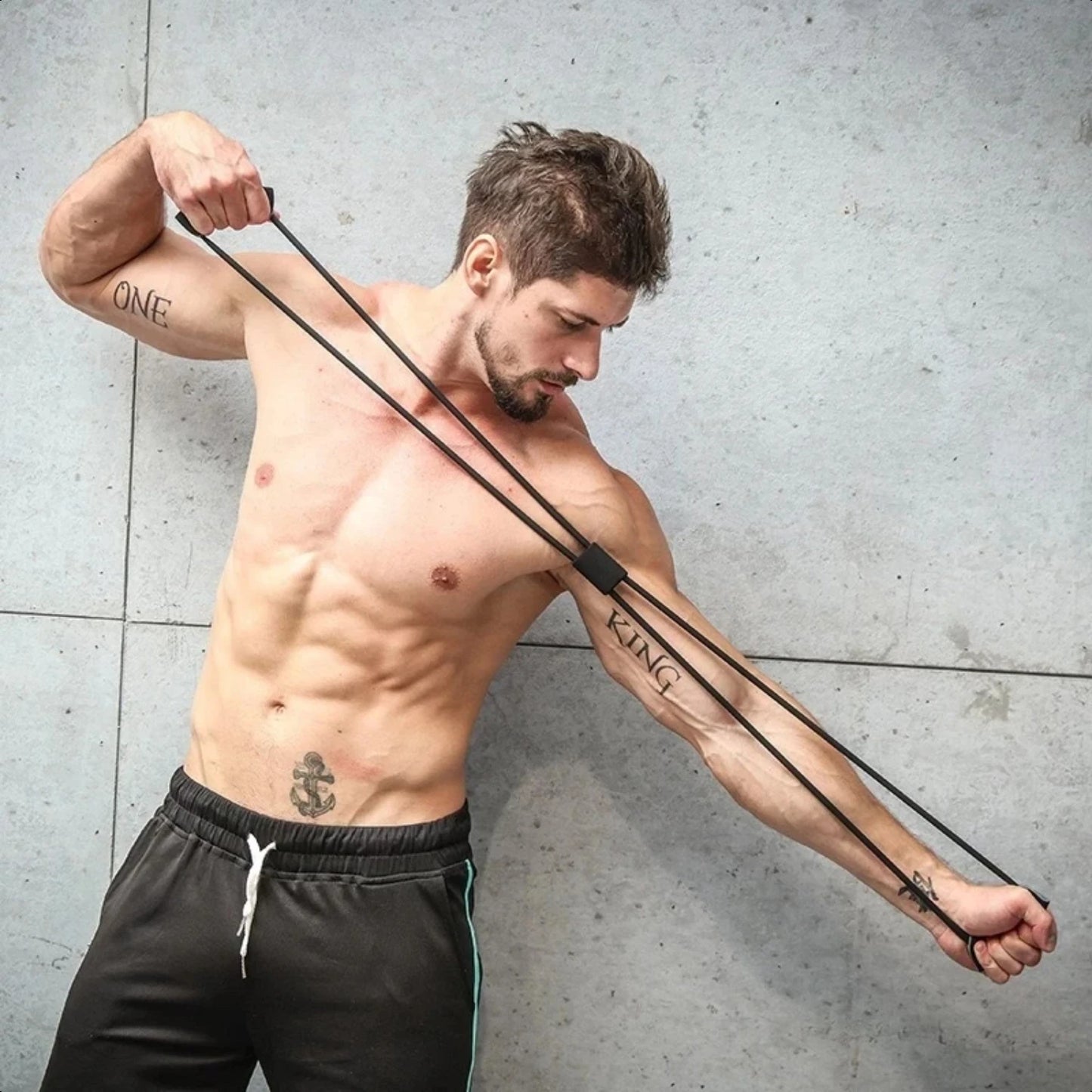 20-30LB Gym Fitness Resistance Yoga Rope Chest Expander Elastic Bands for Muscle Training