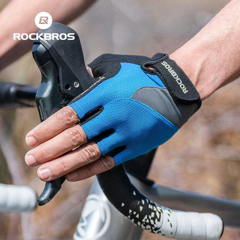 Rockbros Half Finger Bike Gloves Breathable Gel Padded Cycling Gloves for Men and Women