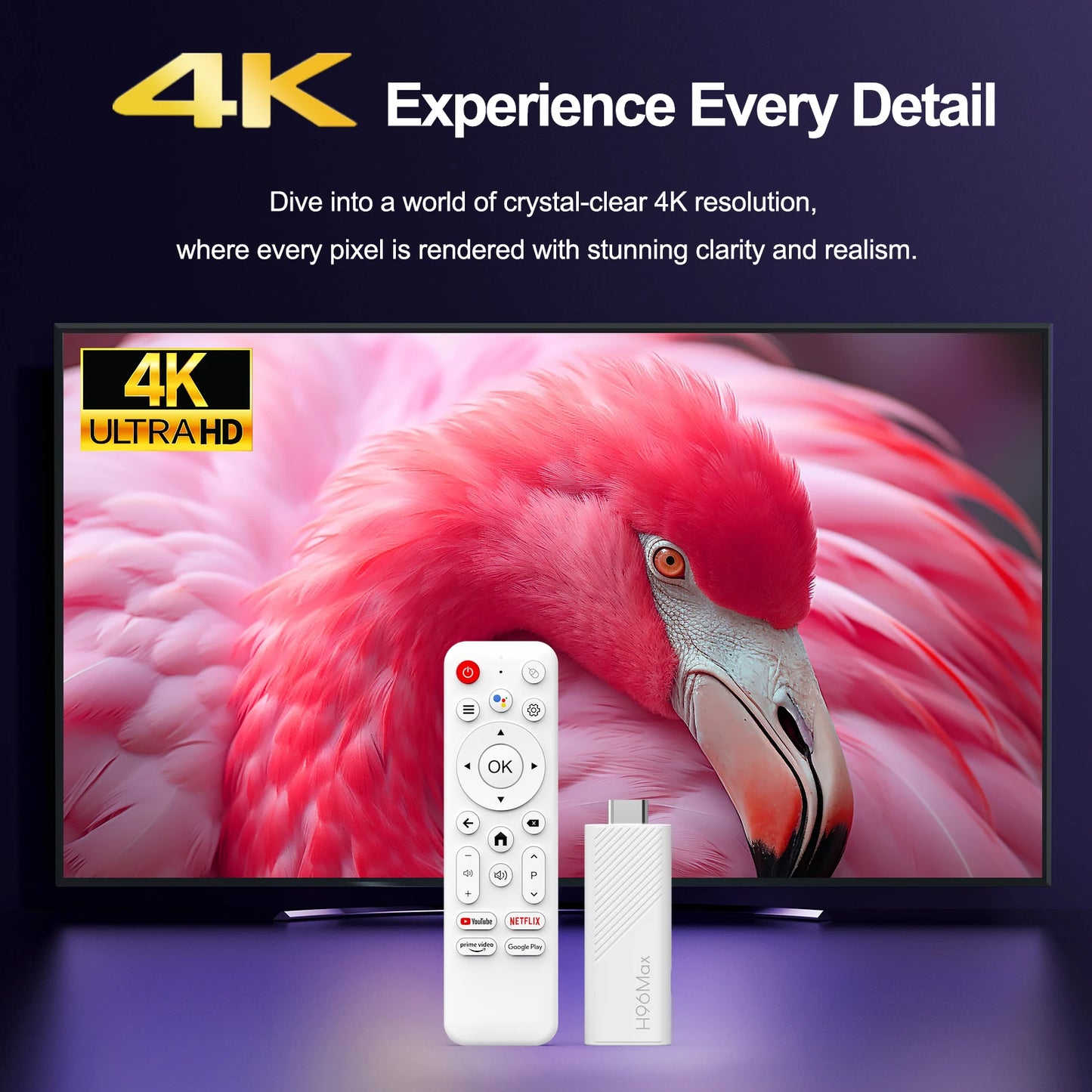 H96 Max Android TV Stick Allwinner H313 2.4G Wifi 5G Wifi6 Dual Band 8GB 16GB 4K 3D HDR Google Voice Remote DC 5V 2A