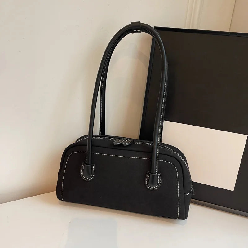  Women Shoulder Bag Multi Pocket Underarm Bag Faux Suede Tote Purse Zipper Satchel Bag Designer Brand Ladies Shoulder Bag