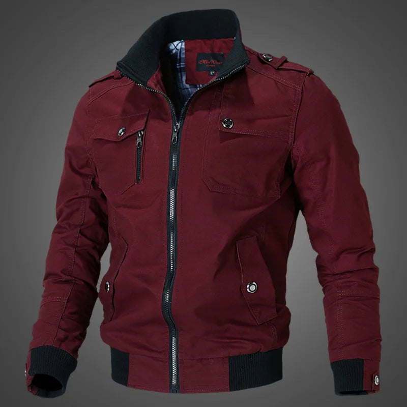 2025 New Men's Casual Stand Collar Cotton Jacket Korean Version Windbreaker for Youth