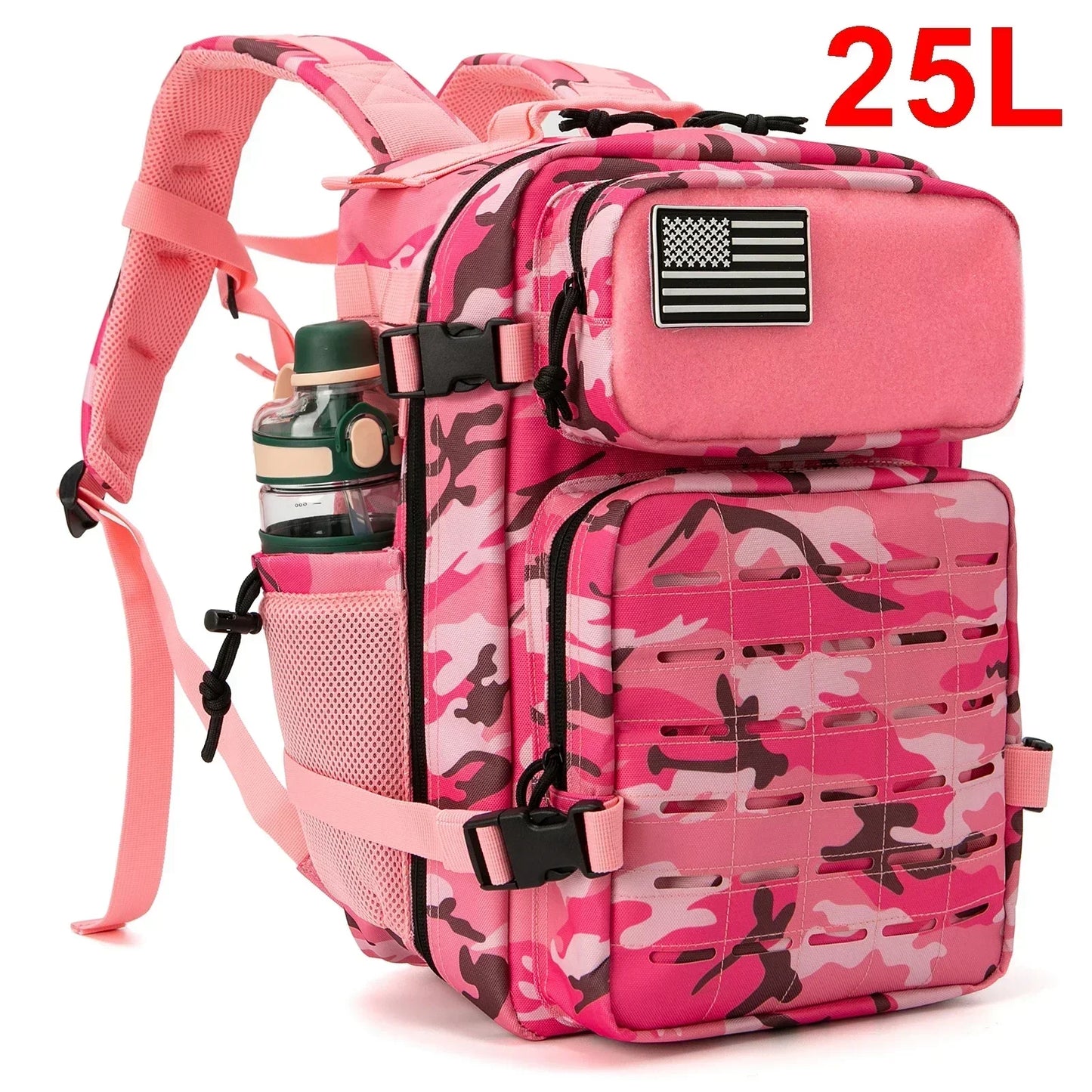 25L/45L Tactical Backpack for Women/men Outdoor Hiking Laser Cut Molle Daypack School Bag Gym Rucksack with Dual Cup Holder