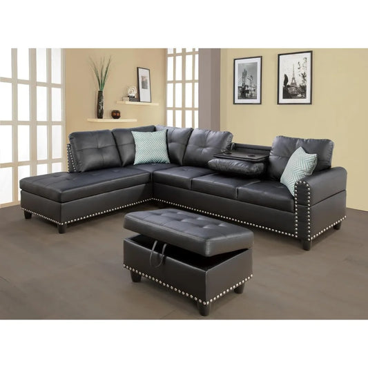 ZHUXIANG L Shape Sectional Sofa Couch Modern Living Set