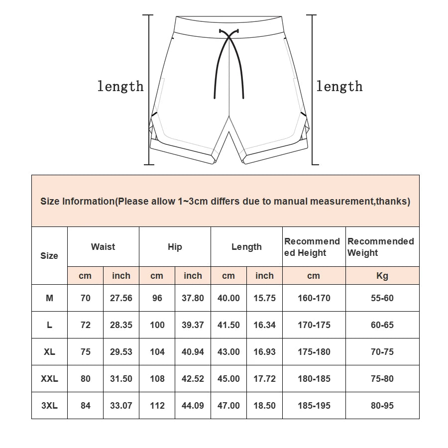 Camo Running Shorts for Men 2 in 1 Quick Dry Workout Training Gym Fitness Jogging Shorts