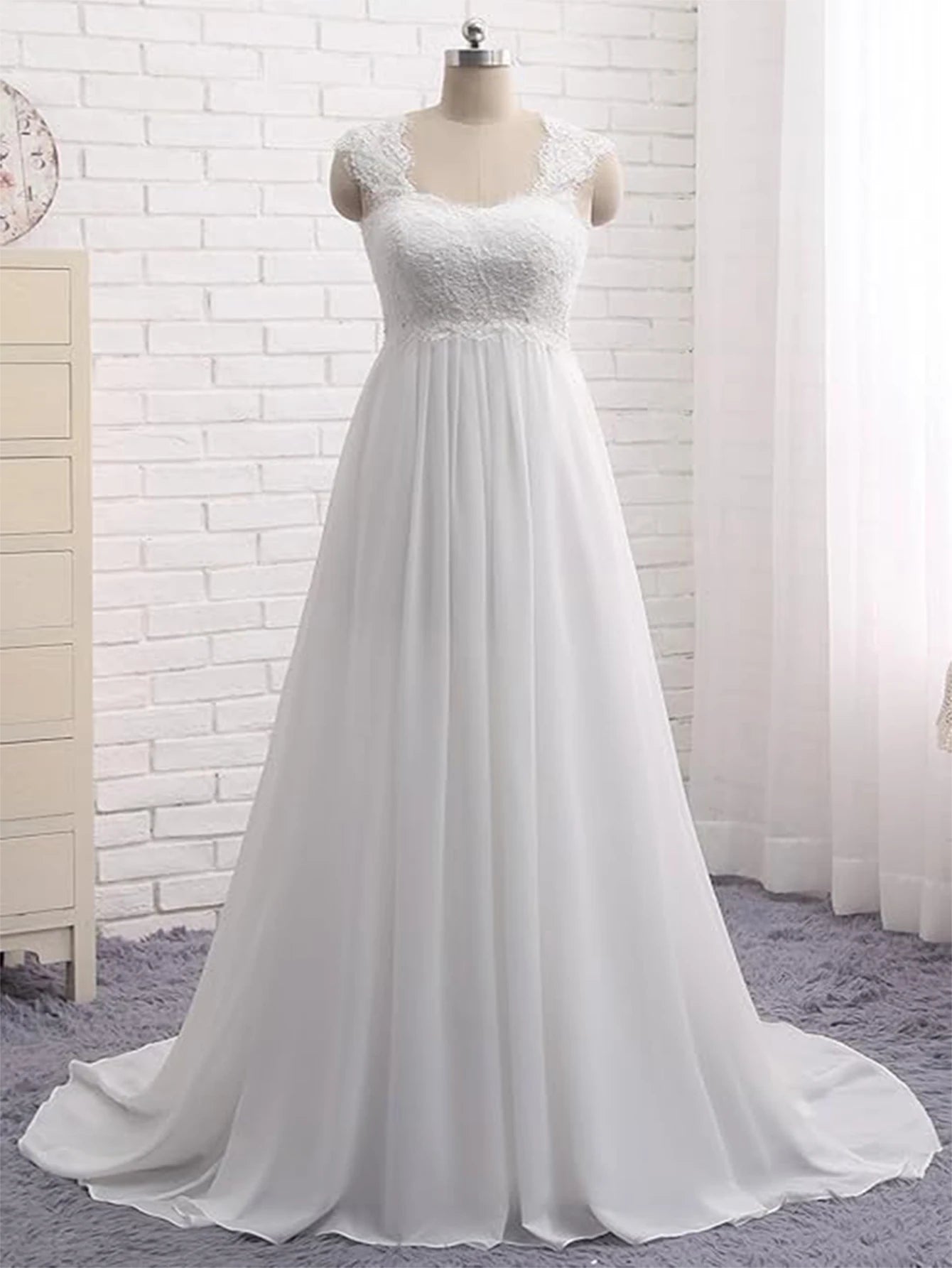 Wedding Dresses for Bride 2026 Sleeveless Lace Petite/Plus Size Bridal Gowns for Civil Wedding for Beach Wedding