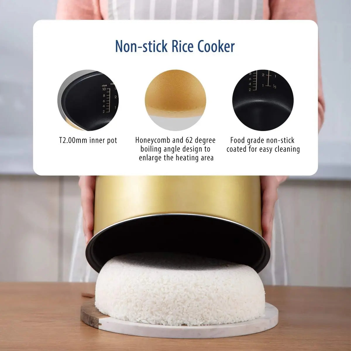 Rice Cooker, Japanese Large Rice Cooker with Fuzzy Logic Technology,10 Cup Uncooked/20 Cup Cooked, 24-Hr Delay Timer