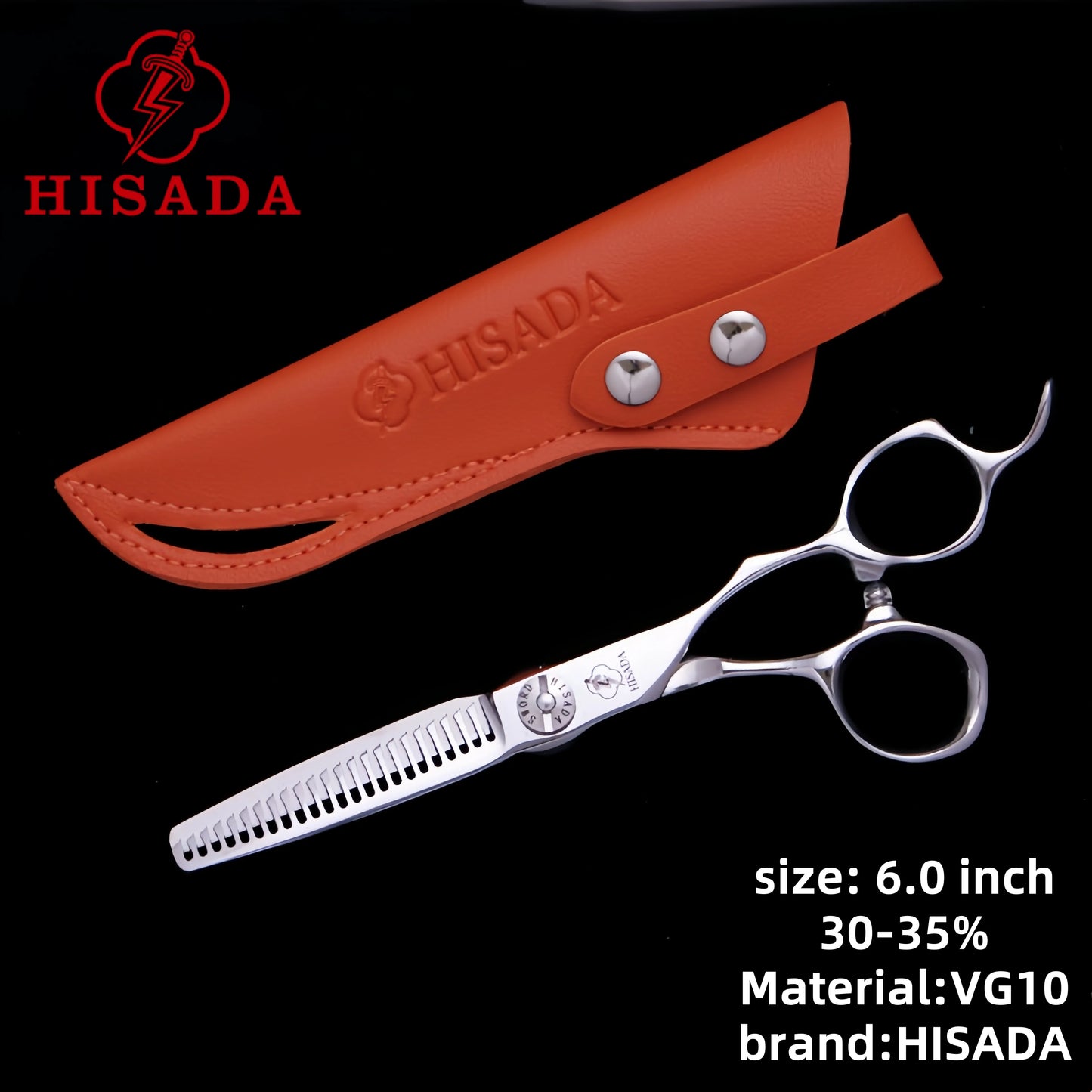 Hisada Professional Hairdressing Scissors 6 Inch VG10 Stainless Steel Cutting Scissors for Salon Use