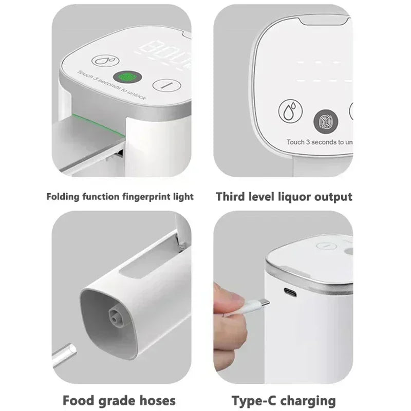 Smart Alcohol Dispenser Electric Wine Aerator Decanter Pump Quick Pouring Device for Parties
